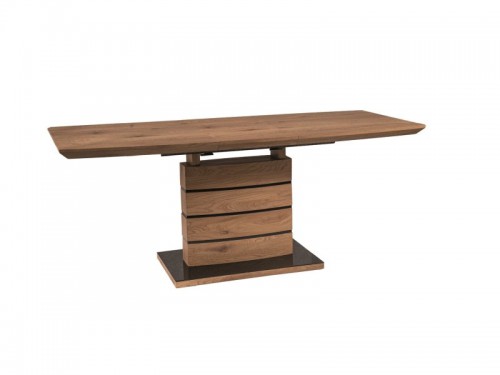 Стол обеденный Signal Leonardo 160 (220) X90 Дуб / Черный